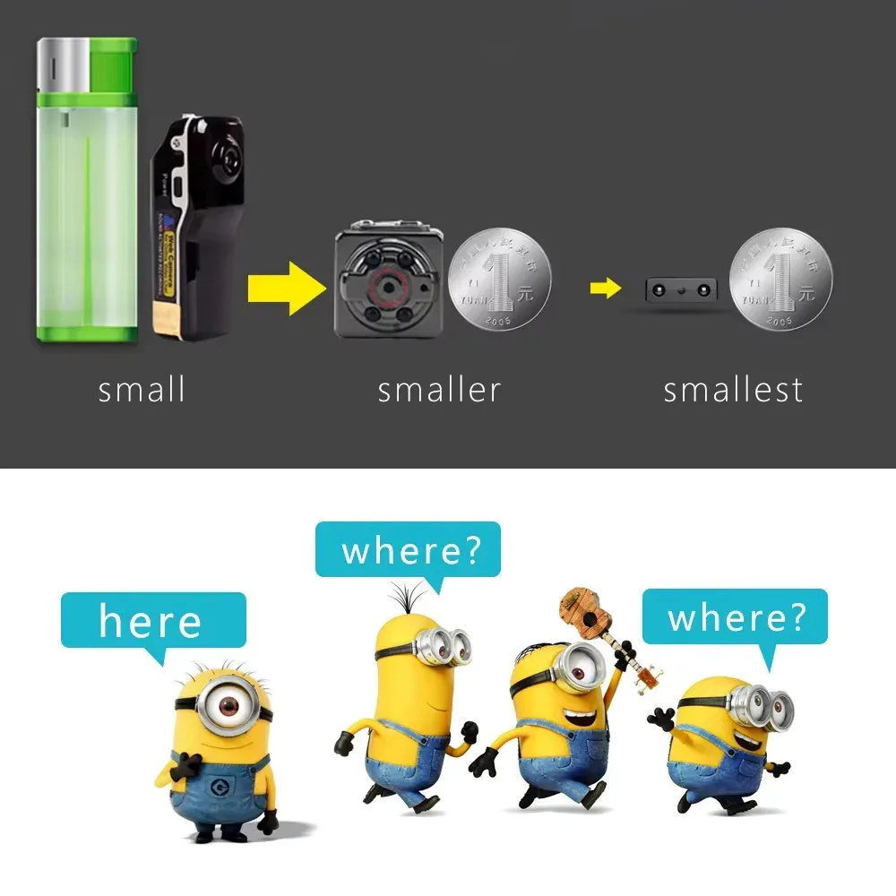 Mini Camera 1080P Smallest Full HD Camcorder Infrared Night Vision Micro Cam Motion detection IR-CUT DV Support Hidden TF card image 4