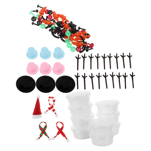 1Set DIY Snowman Material Kit Easy to Shape Air Dry Clay with Accessories for Unique Winter Decorations Snowman DIY Clay Kit