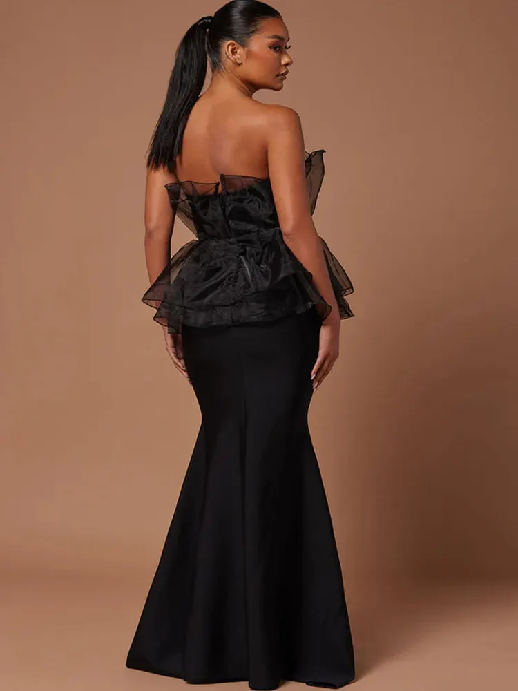 Ele Bla robe sans bretelles longueur au sol mariage Par Dr coréen Sle taille moyenne jupe longue à fermeture éclair pour divers Ocns