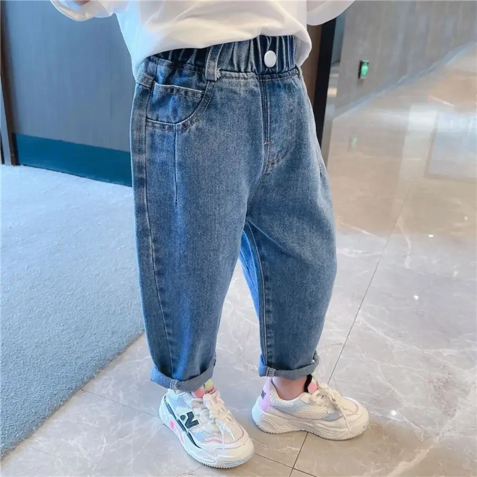 New Spring Summer Children's Clothes Girls Jeans Cotton Loose Baby Boys Harem Pants 1-7Year Toddler Kids Casual Denim Trousers