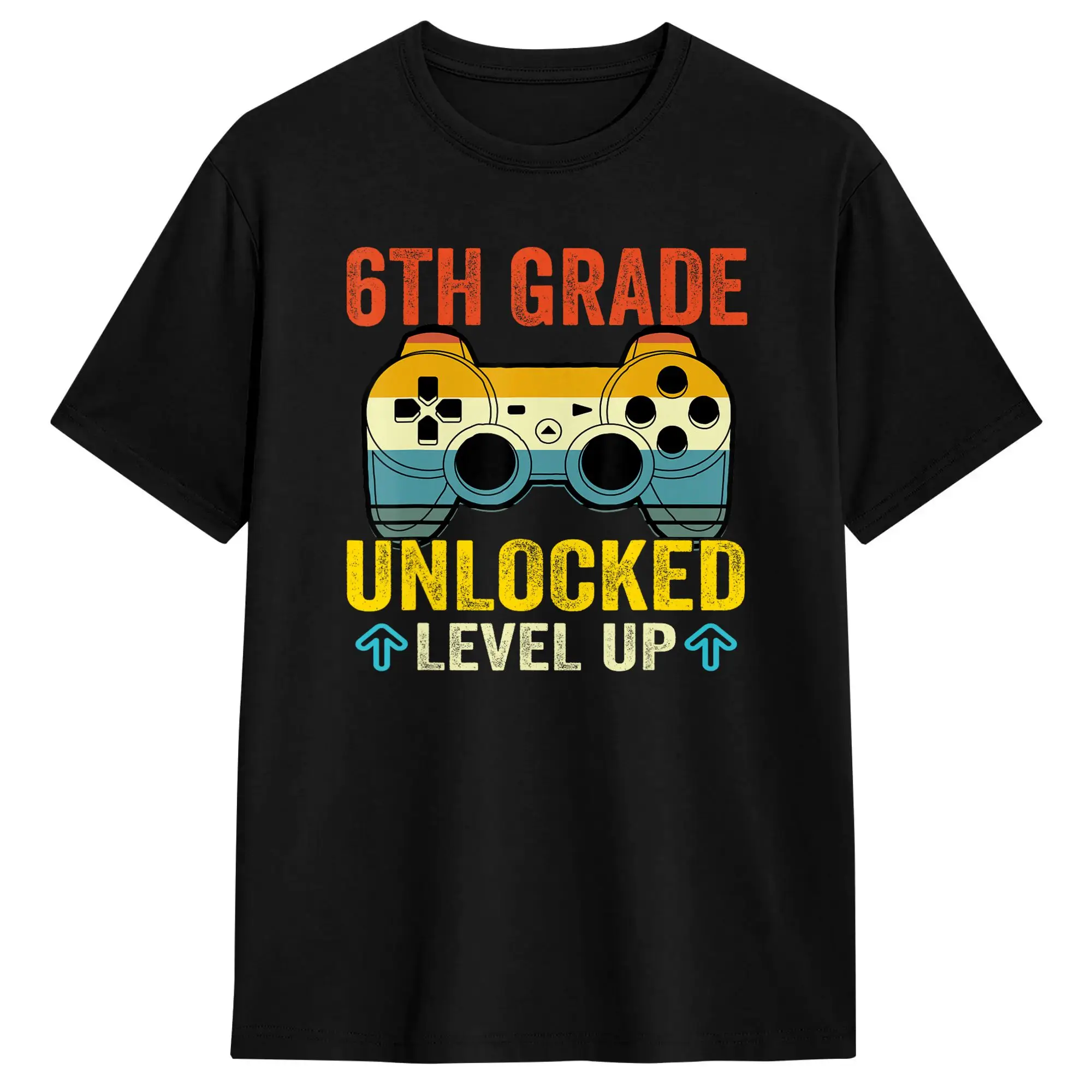 T-Shirt Th Grade Unlocked Level Up Video Gamer Back To School  Pure Cotton T-Shirts  Fashion Tee Shirt for Men's Summer Clothing