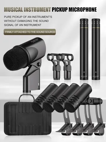 Davul mikrofon kiti G-MARK GD1.7 müzik aletleri mikrofon bant DJ sahne enstrümantal performans kayıt için canlı kılıf ile