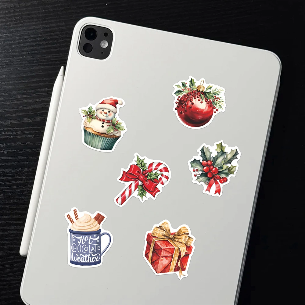 10/30/60pcs Leuke Stijl Kerst Cartoon Stickers Kawaii Kerstman Decals DIY Notebook Koffer Telefoon Vintage graffiti Sticker
