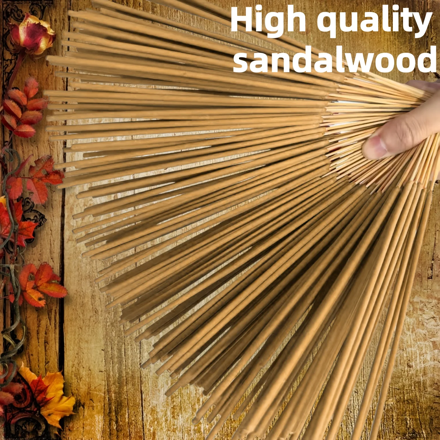 Hochwertiges Sandelholz, 25/52/102/178 Räucherstäbchen aus hochwertigem, natürlichem Sandelholz, geeignet für die Luftreinigung im Haus, Meditation, langanhaltenden Duft, spirituelle Reinigung, Yoga, Büro, Teestube, Camping und Reisen, perfekt für Halloween. – Detail 4