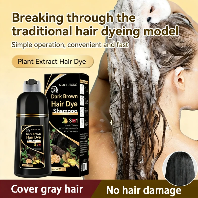 

Natural fast black hair dye covers white hair easy to dye moisturizes and cleanses, suitable for both men and women, dye shampoo