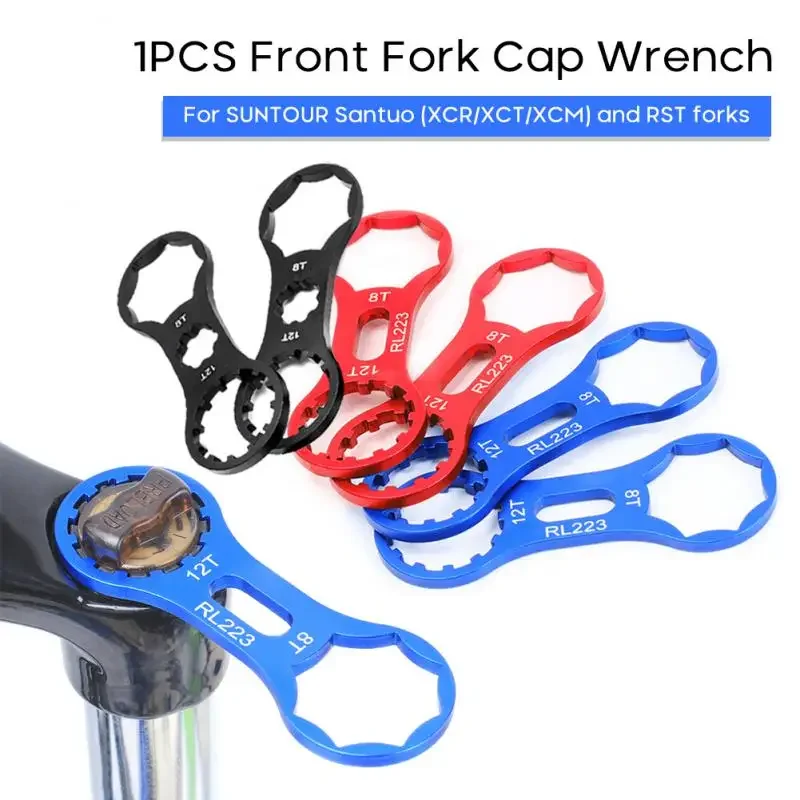 1Pcs Bicycle Fork Shoulder Wrench Three-in-one Mountain Bike Front Fork Shoulder Cap Air Shock Absorber Removal For 8/12T 27/28m