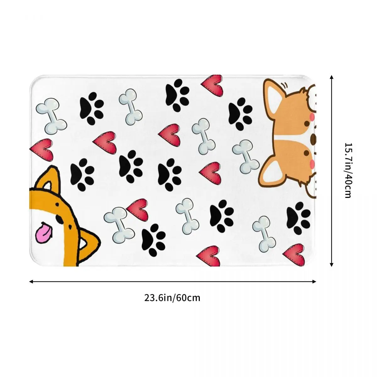 Colorful Dog Paw Print Pattern Doormat Absorbent Mat Carpet Rug Kitchen Entrance Home Floor Mat for Balcony Footpad Mats