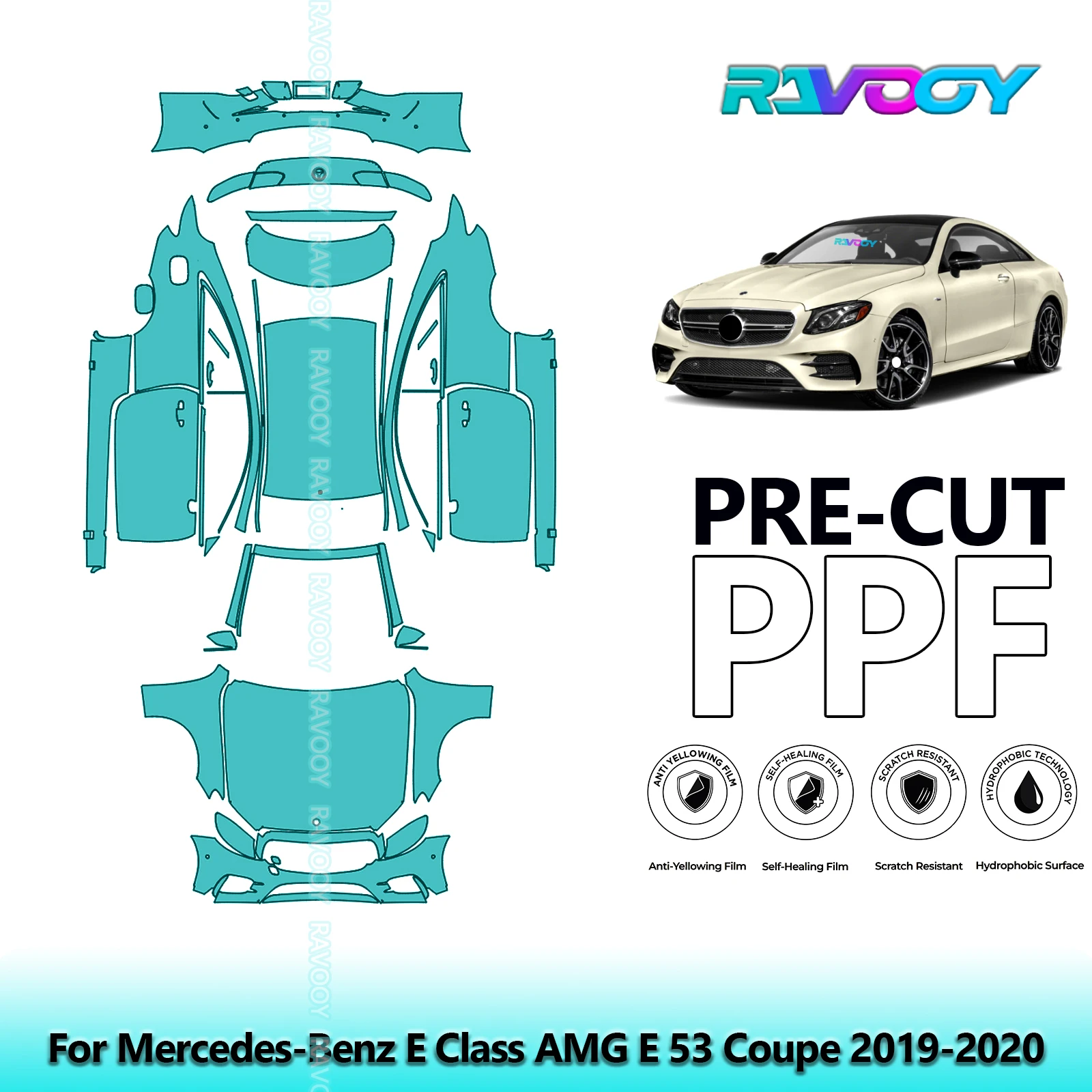 

Full Vehicle Clear Bra Precut PPF Paint Protection Film For Mercedes-Benz E Class AMG E 53 Coupe 2019-2020