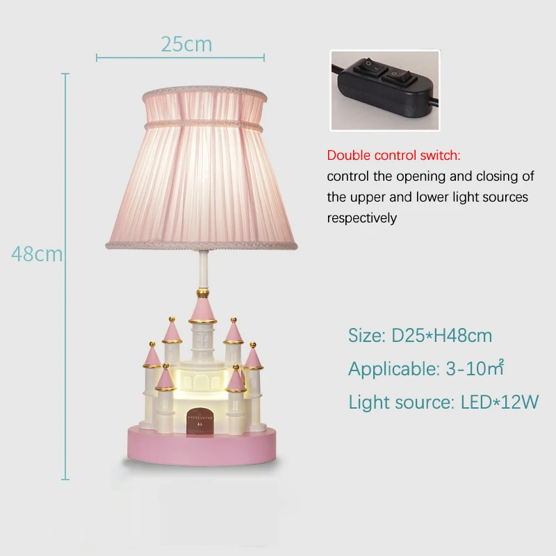 SANDYHA Cartoon Castle Fairy Tale Princess Table Lamp LED Creative Warm Desk Lights Indoor Bedroom Bedside Children\'s Room Decor