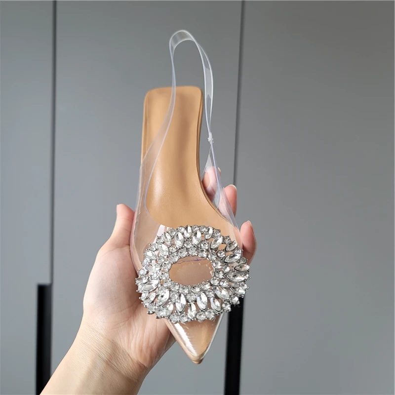 FEDONAS Ins donna décolleté con strass di alta qualità scarpe da sposa per feste donna Sexy scarpe a punta primavera estate décolleté sandali