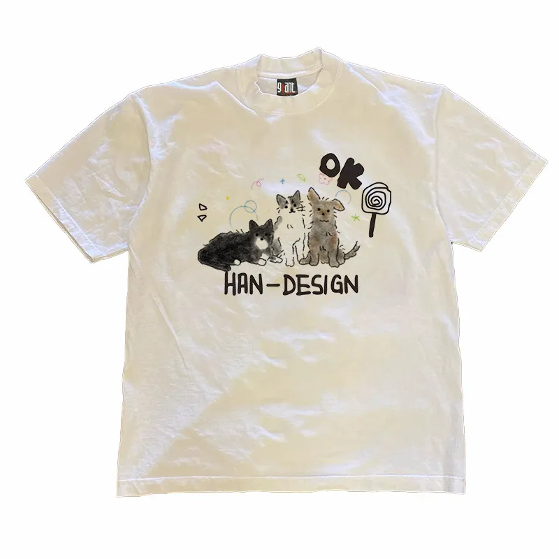 OK Dog Personalized Printed T-shirt for Men and Women Summer New Casual Trend Summer T-shirt Round Neck Couple's Wear