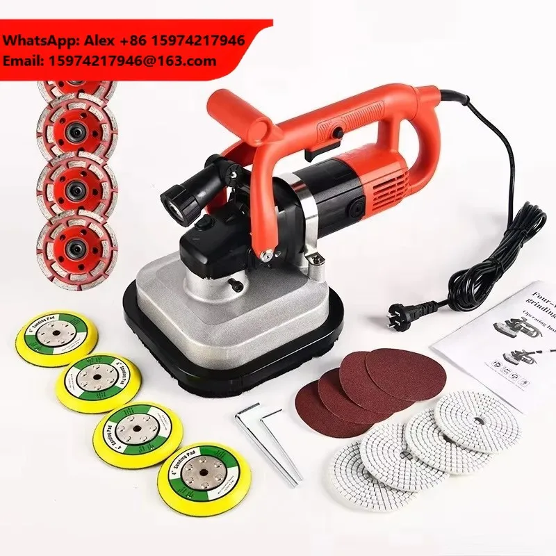 4 Disc Hand Held Portable Edge Floor Grinder Electric 110v/220V Small For Stone Floor Surface Polishing Paint Removal