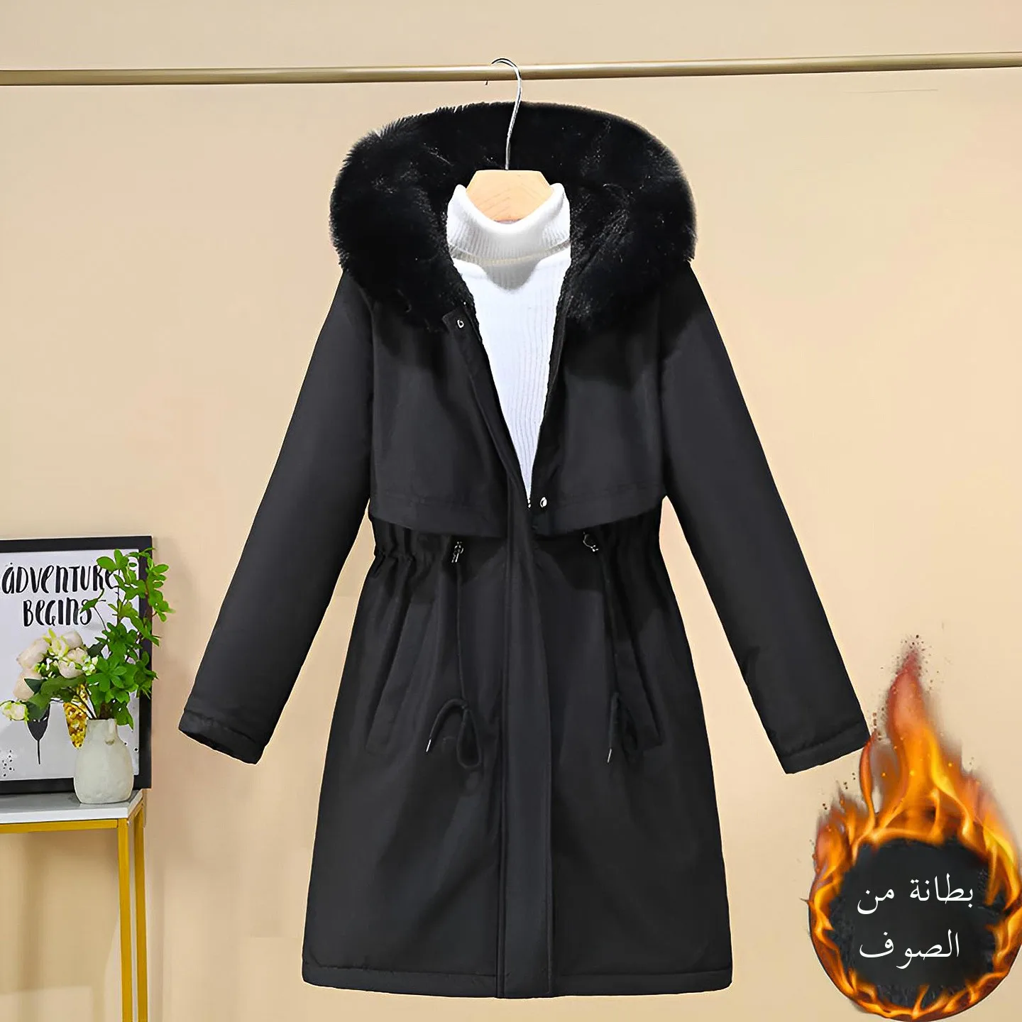 Women's plus Size down Jacket 2025 New Style Korean Version Thickened Fleece Lined Parka Coat Long Sleeve Zipper Closure Cotton
