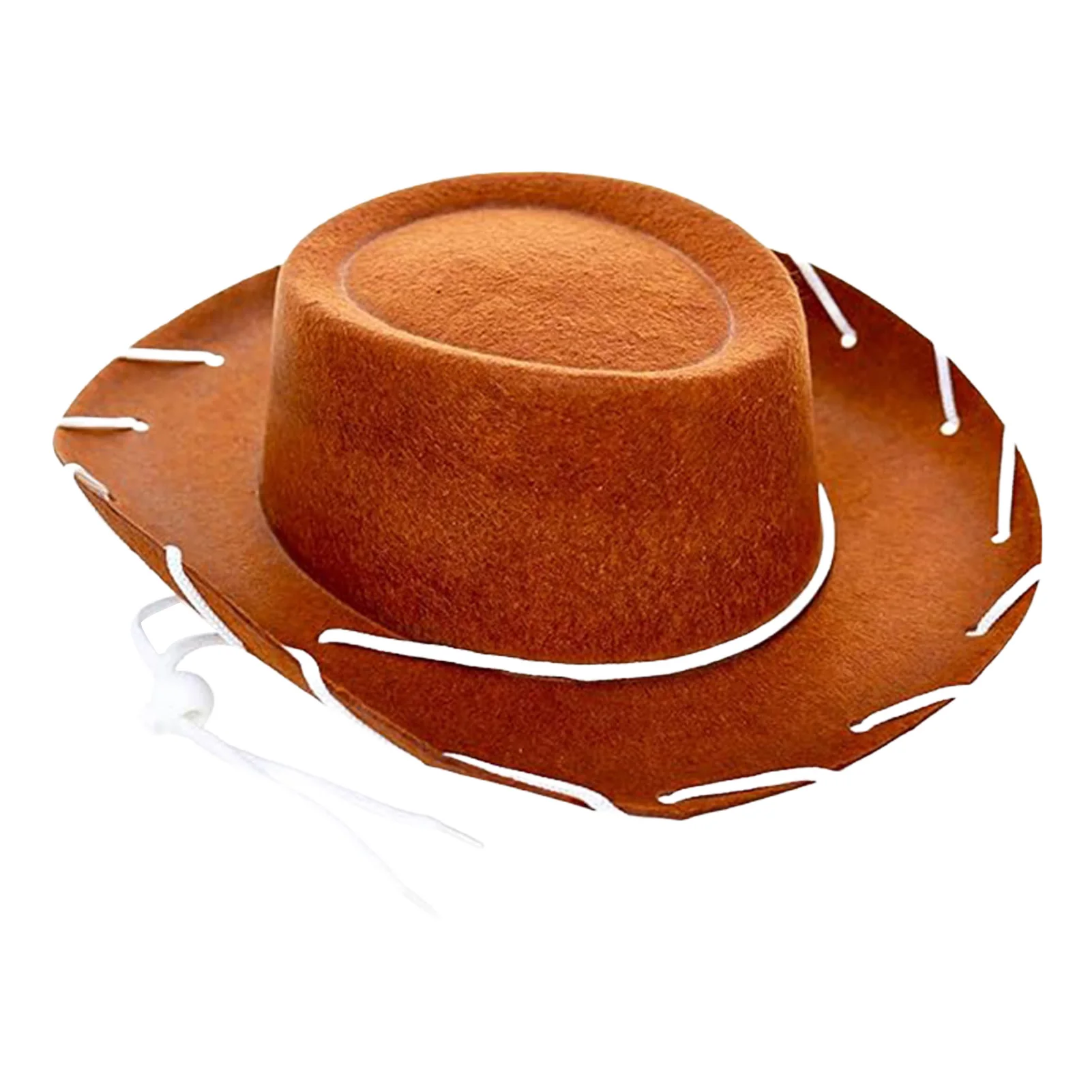 Modal Fiber Cowboy Hat for Christmas Kids Red Western Wide Brim Sun Cap with Drawstring Costume Party Cosplay Dress Up Gear