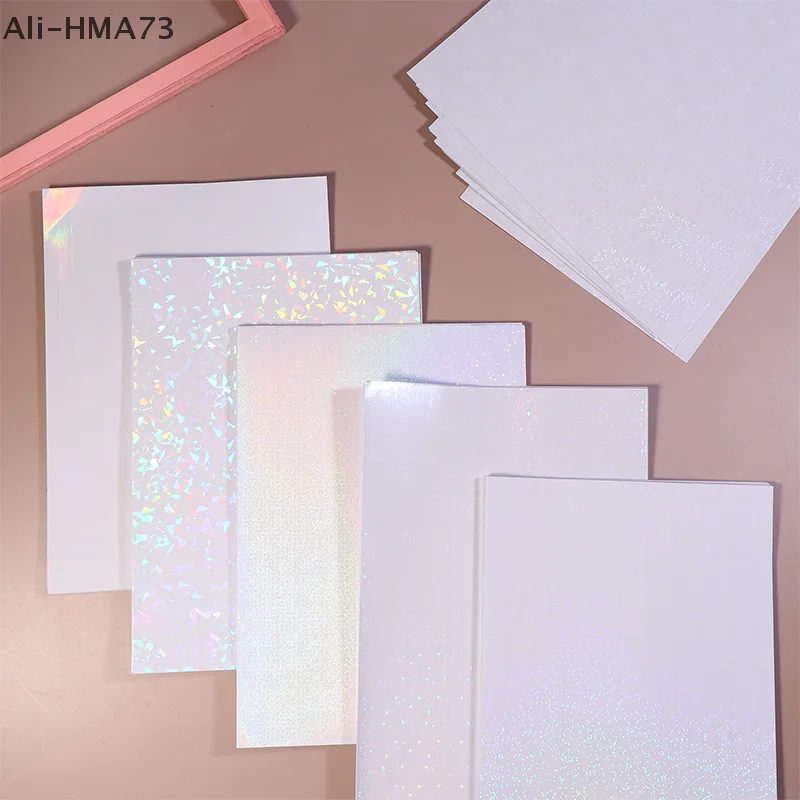 20 Sheets Cold Laminating Film A4 Star Shiny Dot Photo Holographic Film Broken Glass Hologram Card Photo Laminating Film Sticker