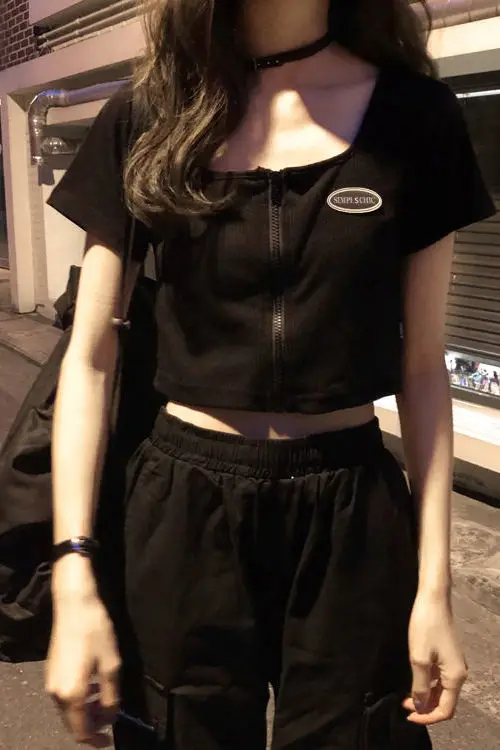 

Short Sleeve T-Shirts Womens Asymmetrical Hem Design Cotton Tops Loose Fit Summer Breathable Trendy Casual Fashion Streetwear