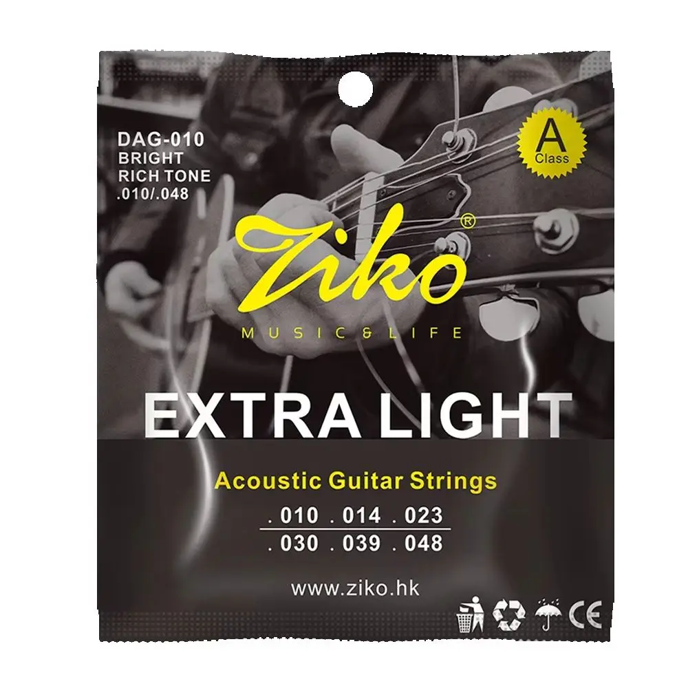 ZIKO DAG-010 6 Teile/satz Akustische Gitarre Saiten Stahl Kern Kupfer Wunde Guitarra Saiten Akustische Gitarre Teile & Zubehör