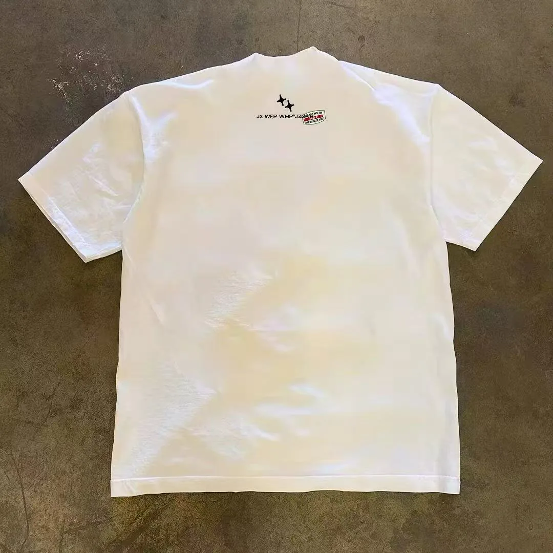 Pure Cotton Double Thread Loose Fit Short Sleeve T-Shirt Unisex Breathable Comfortable American Retro Style for Couples