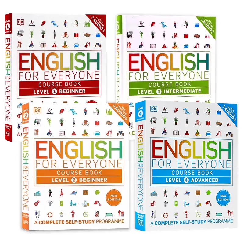 DK English for Everyone Grammar Textbooks, Volumes 1-4 English Self-study Materials English Edition