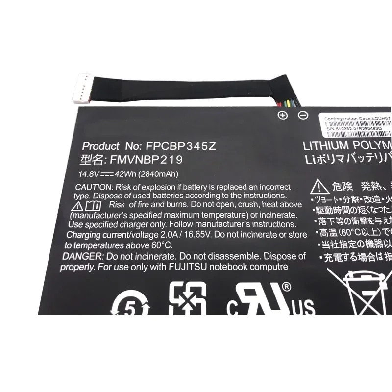 Imagem -06 - Bateria do Portátil Fpcbp345z 14.8v 2840mah Fpcbp345z Ultrabook Fpcn552 Uh572 Uh552 Novo Lmdtk-fmvnbp219