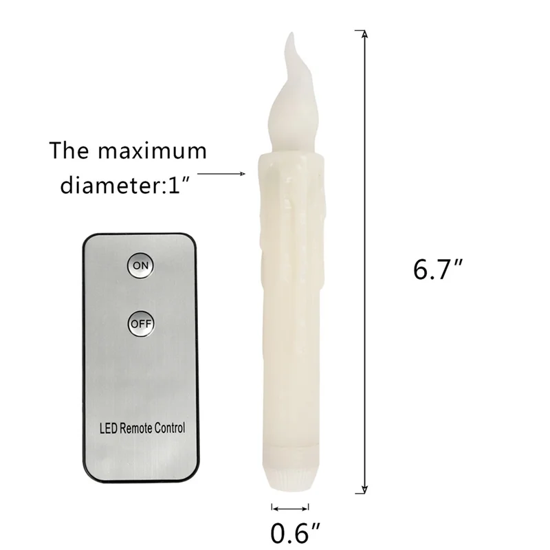 BAAG-LED Candle Lights 2 Buttons Remote Control Long Pole Electronic Simulation Candle Lights Warm White Flash Lights