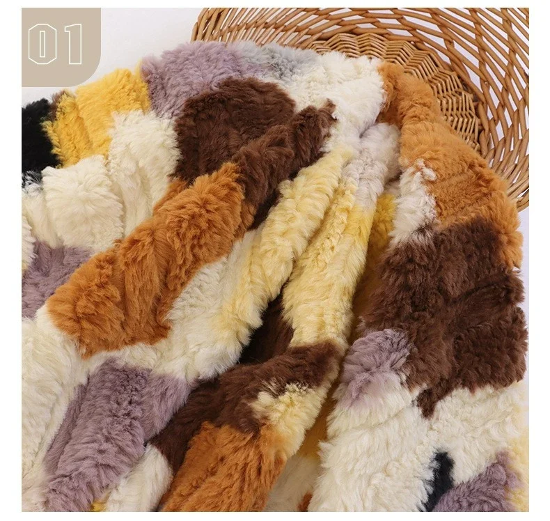 Plüschiger Weicher Imitierter Kaninchenfell-Stoff DIY Puppen-Kostüm Heimtextilien Sofa-Kissen Teppich Nähmaterial – Detail 3