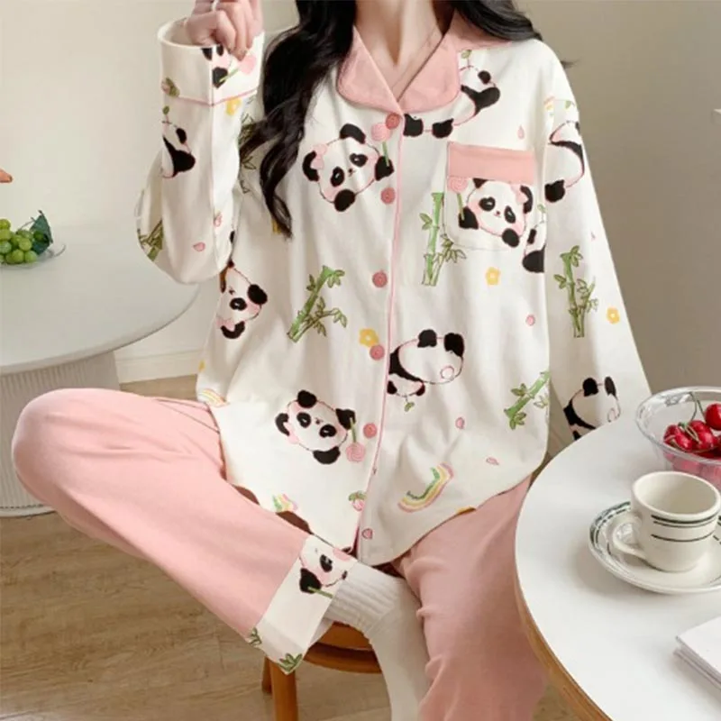 Maternity Homewear Pajamas Suit Nursing Pajamas Moon Clothes Spring and Autumn Cotton Monthly Clothing Summer Nursing Clothes