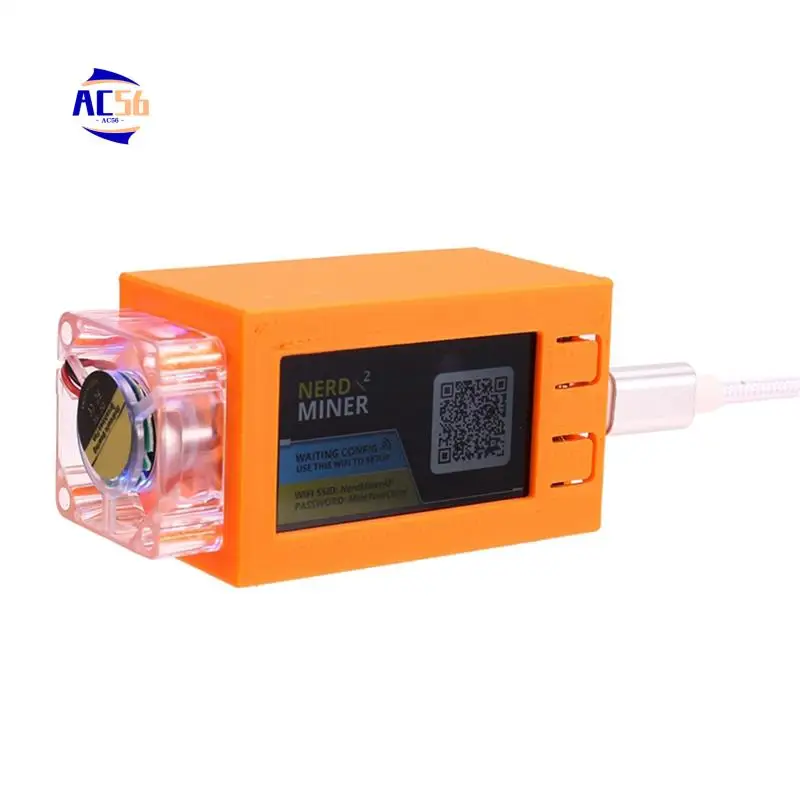 

AC56-2PCS Nerdminer V2 Pro Miner 78KH/S Mini BTC Solo Lottery Miner со светящимся вентилятором Bitcoin Lottery Miner