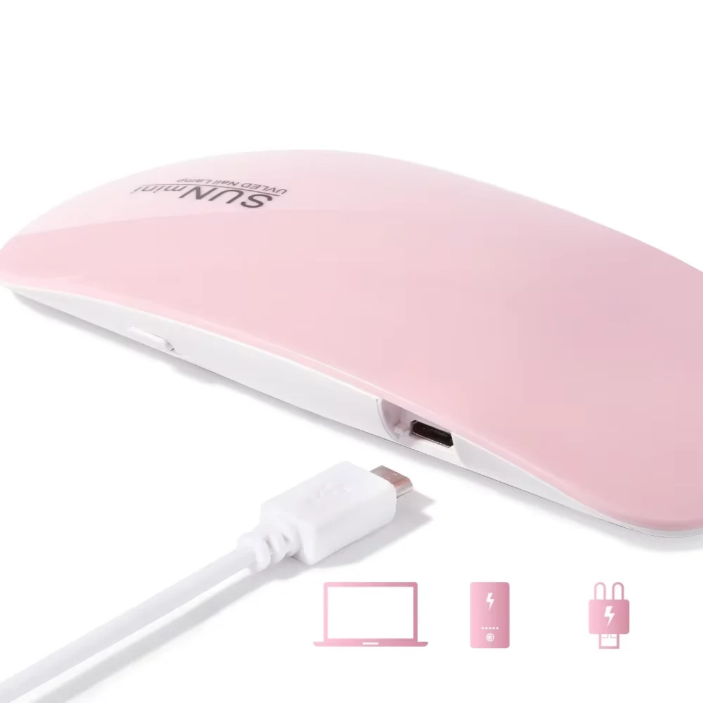 Mini UV LED Nail Lamp 6W for Curing Nail Gel Polish Portable Foldable 120s/60s Timing Manicure Dry Machine Nail Art Drying Tool