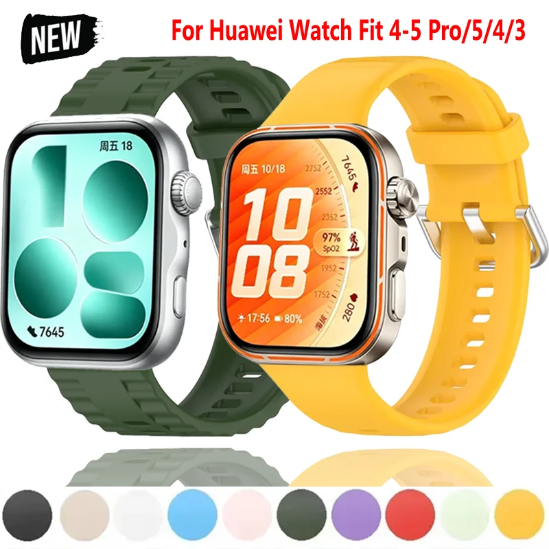 Offizielles Silikonarmband für Huawei Watch Fit 5-4 Pro, modisches, weiches, atmungsaktives, langlebiges Armband, Huawei Watch Fit 5/4/3 Zubehör