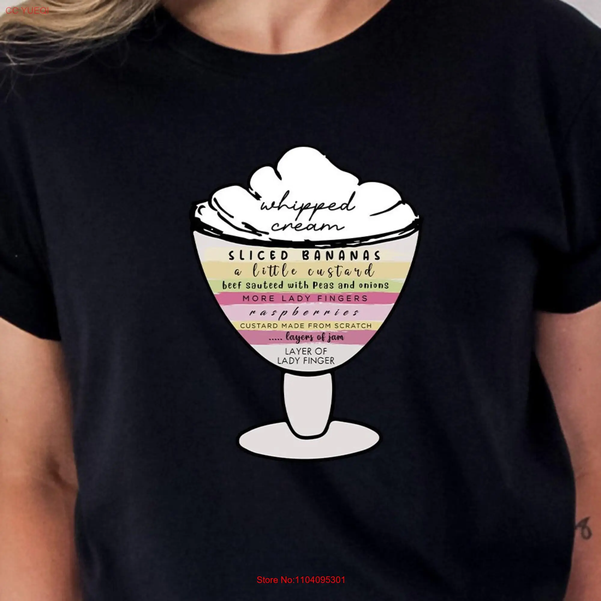 Lovely Whipped Cream T Shirt Friends Thanksgiving Rachel's Trifle TV SweaT long or short sleeves