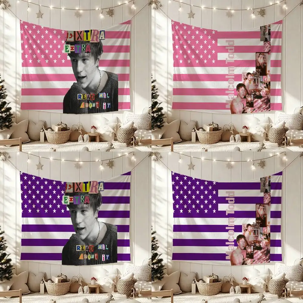 Earrings Singer M-Malcolm Todd Flags Wall Hanging Background Art Banner for Bedroom Home Outdoor Decor