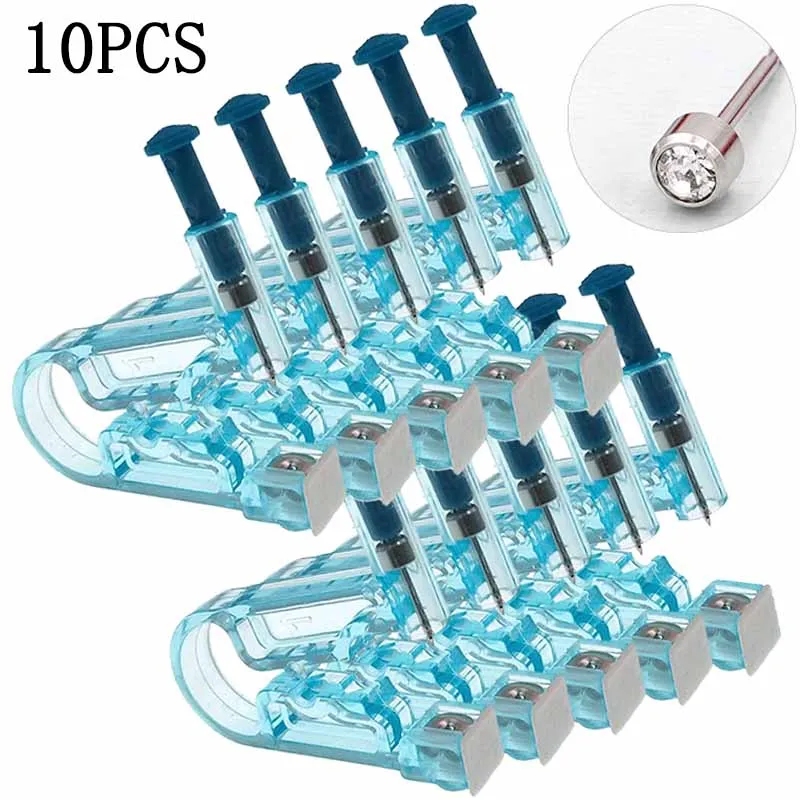 10Pcs Ear Piercing Gun Kit Disposable Healthy Safety Earring Piercer Tool Machine Kit Studs Nose Lip Body Jewelry Accessories