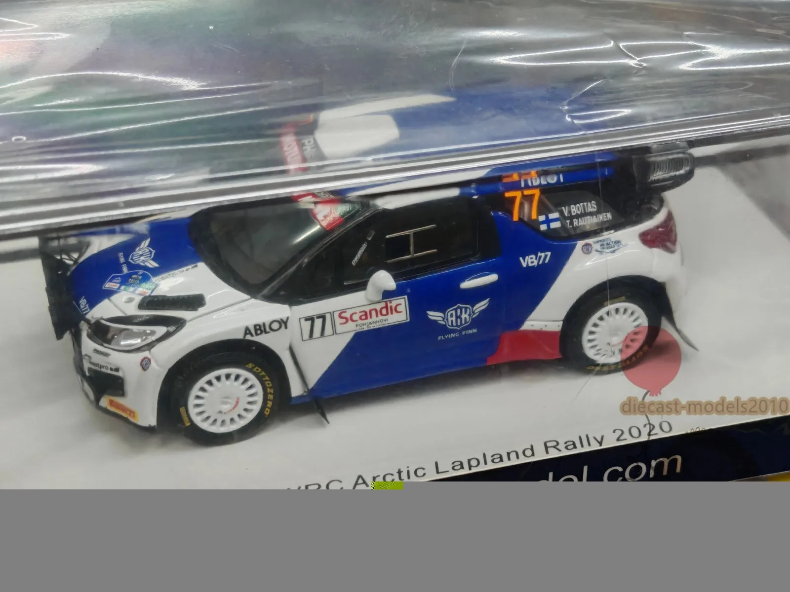 

Модель автомобиля Spark 1/43 Citroën DS3 WRC 2020 из смолы, коллекционная, бело-синяя