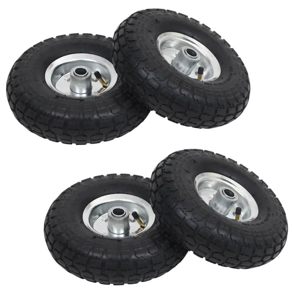 4pcs Rubber Sack Truck Wheels 4.10/3.50-4 (260x83) Heavy-Duty Replacement Tires