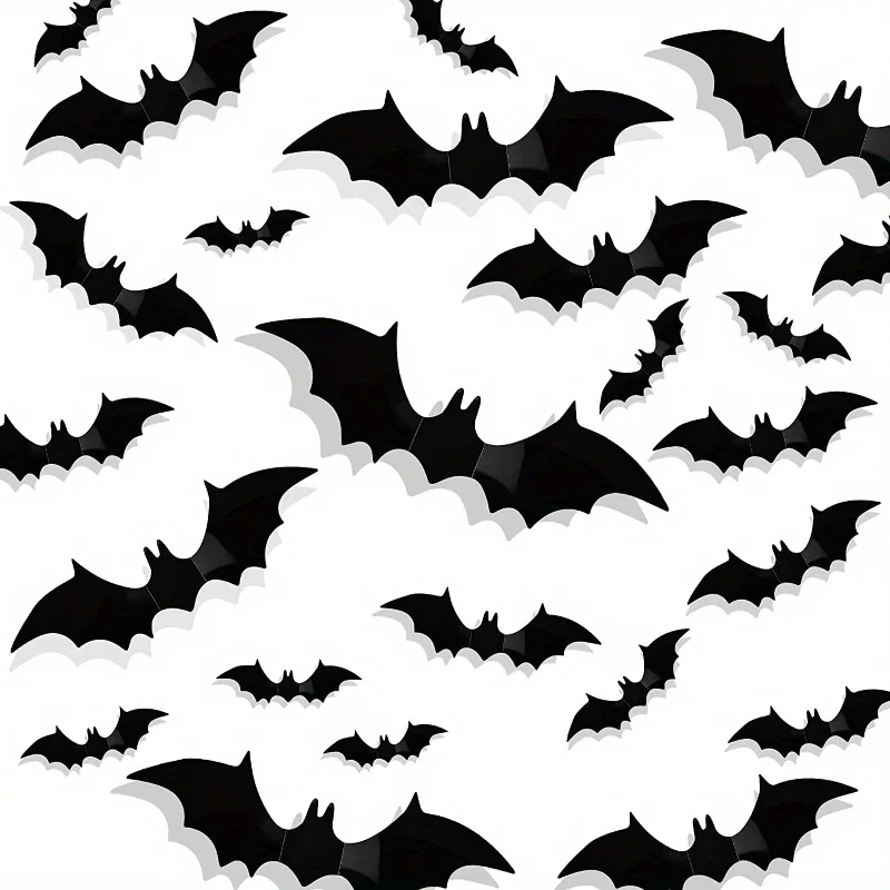 Halloween Fledermaus Dekorationen, 3D PVC Fledermaus an der Wand, Schwarze Wandaufkleber, Gruselige Party-Accessoires, DIY Dekoration Heimdekoration abnehmbare Sticker Horror Atmosphäre Festartikel Raumverzierung – Detail 9