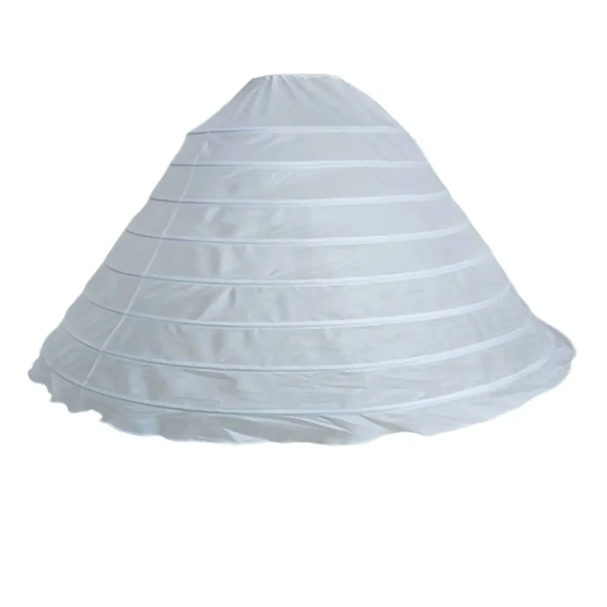 Underskirt Crinoline para vestido Quinceanera, Petticoat aço forte para vestido de baile, branco, 8 aros