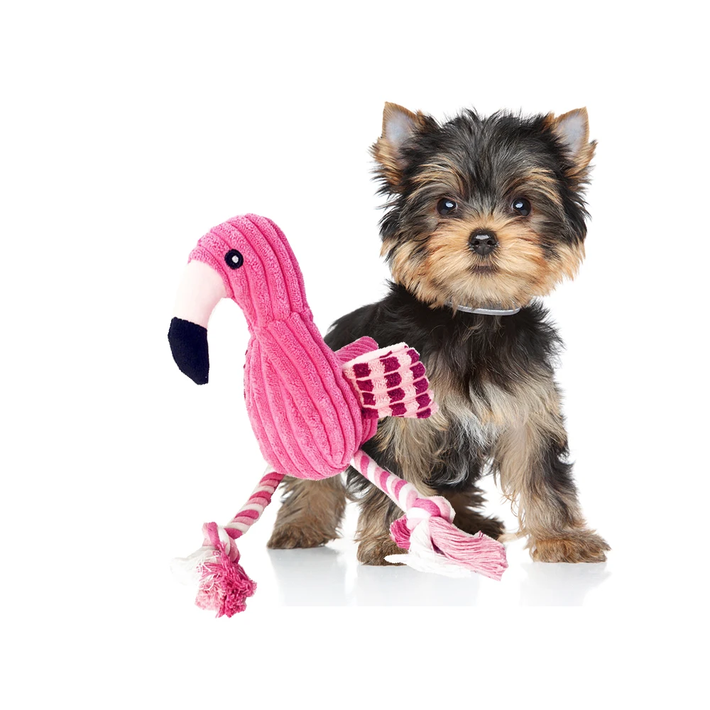 Flamingo Pet Dog Toys Interactive Cartoon Flamingo Shape Dog Chew Toy Pet Products Puppy Plush Toys All for Dogs Accessories