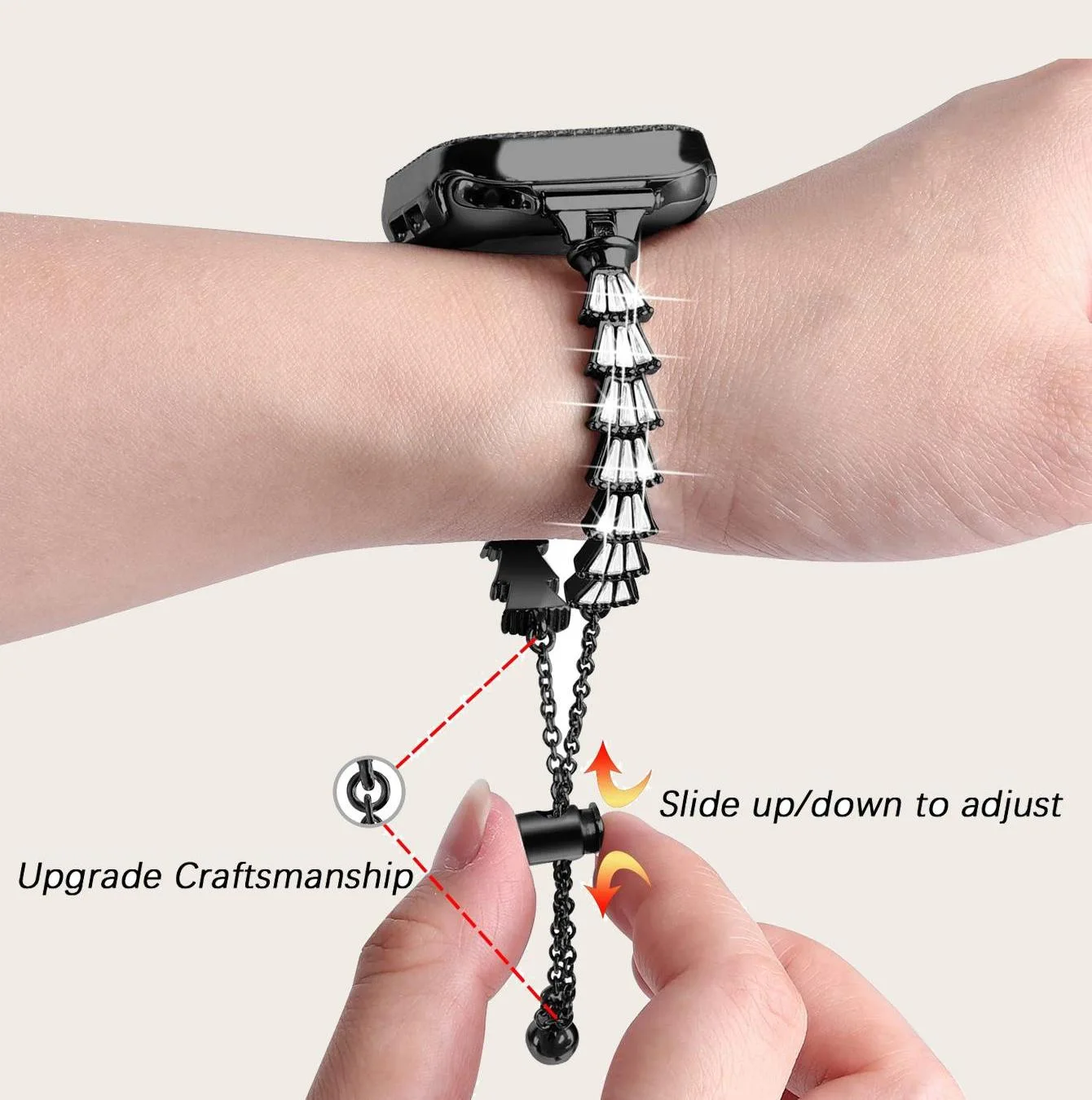 Metal Diamond Strap+Glass Case for Apple Watch 8 7 45mm 44mm Women Bracelet Wristband for iWatch 6 5 4 3 SE 42mm 41mm 40mm 38mm