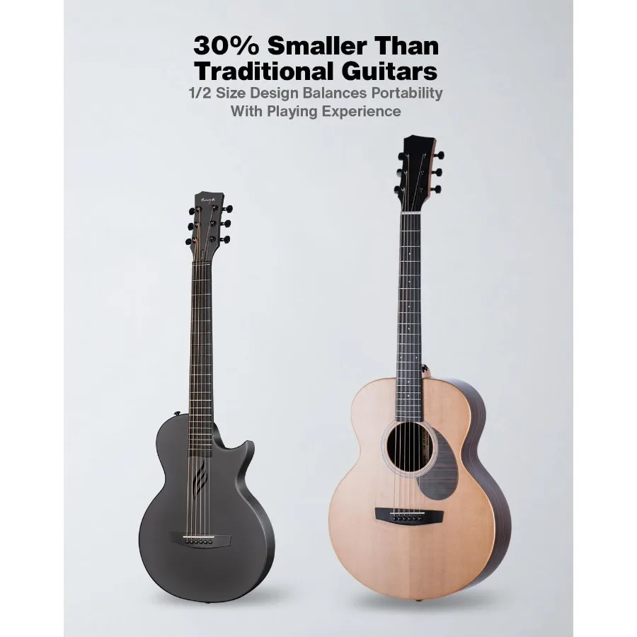 جيتار صوتي للسفر من ألياف الكربون من Enya Nova Go مقاس 1/2 جيتار خفيف الوزن مقاوم للرطوبة للبالغين والمبتدئين محمول D #3