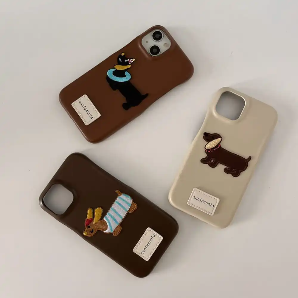 جراب هاتف جرو بتطريز كرتوني لـ iPhone ، غطاء واقي ضد السقوط ، ناعم وجميل ، لطيف ، تخفيضات كبيرة ، جميل ، 12 ، 13 ، 14 ، 15 Pro Max