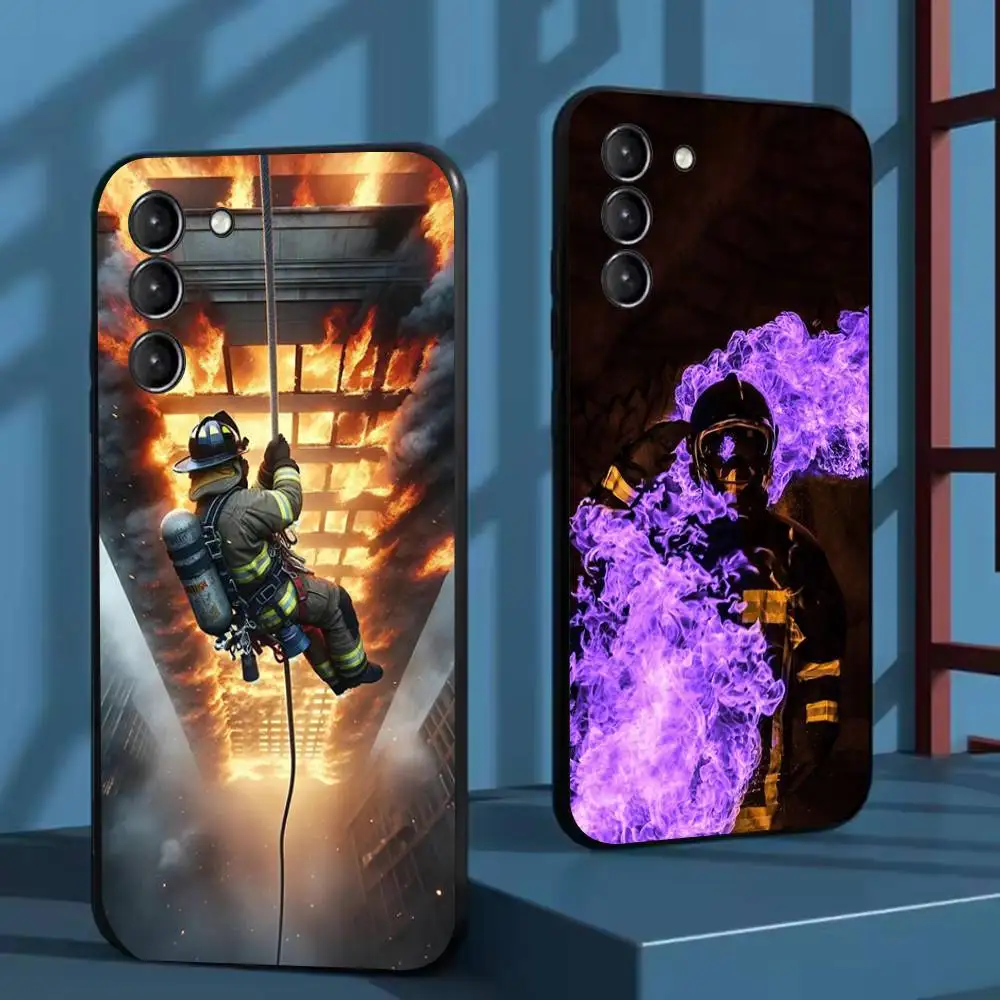 

Fireman Firefighter Phone Case For Samsung Galaxy A73,72,51,53,52,71,22,5G,Note,J7,8,9 Soft Black Cover