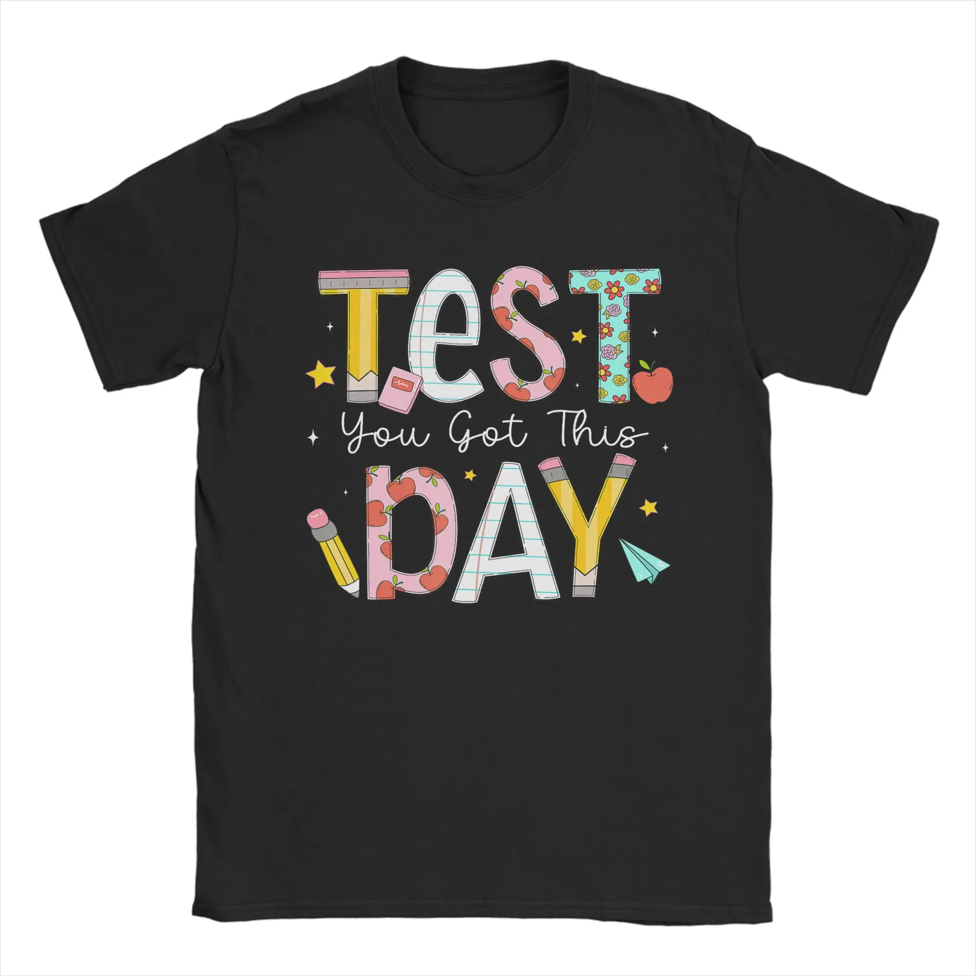 Men's Test Day You Got This Teacher State Testing T Shirts  Cotton Tees Summer Y2K Basic Short Sleeve T Shirt O Neck Tshirt