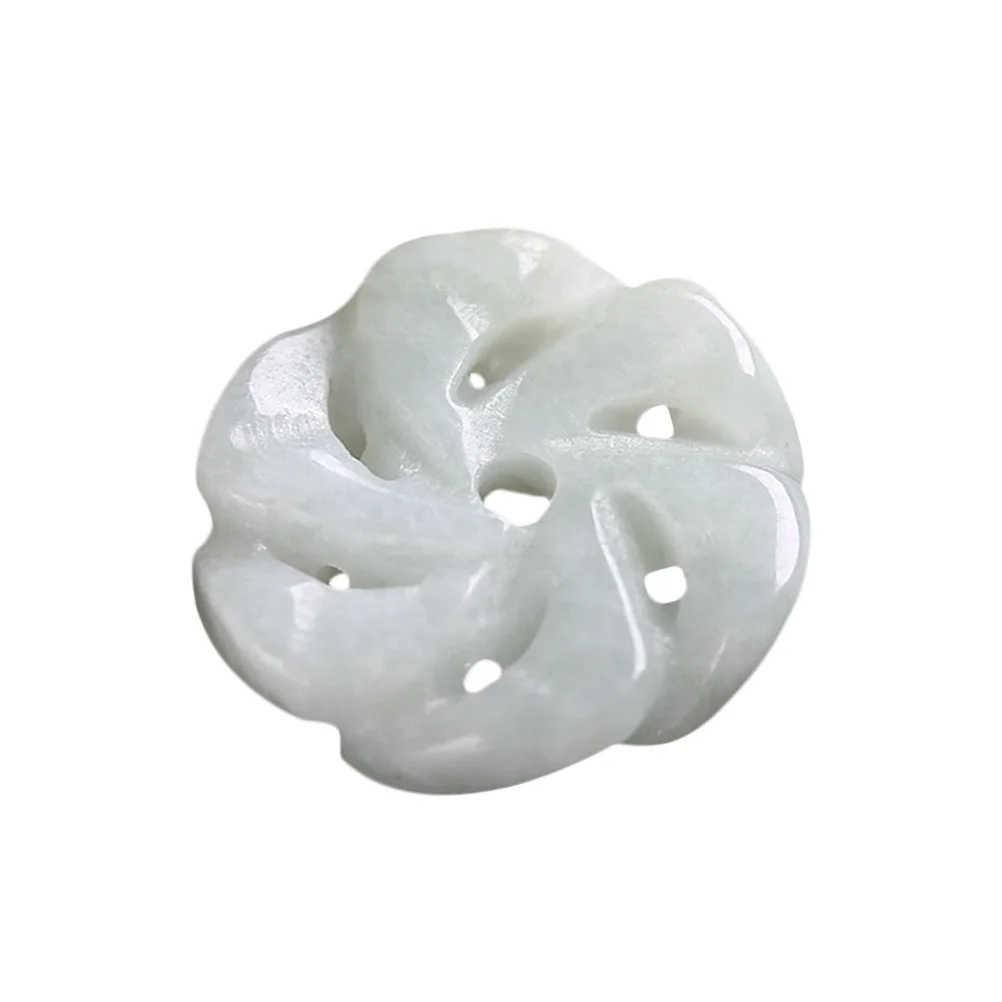 

1Pcs Natural Jade Carving Hollow Flower Pendant Flat Perforated Charm for DIY Necklace Bracelet Earrings Jewelry Making