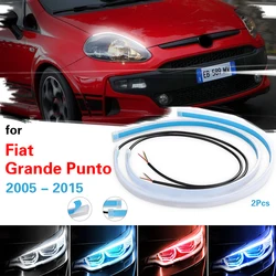 For Fiat Grande Punto 2005-2015 Daytime Running Light Strip Waterproof Led Signal Light Headlight DRL 12V Start-Scan Flow Lamp