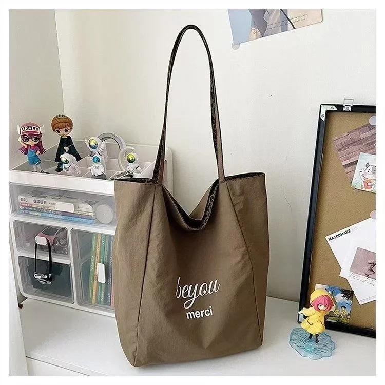SHIYUN Leopard Print Reversible Canvas Tote Bag Women Large Capacity Casual College Style Shoulder Handbag for Daily Commute