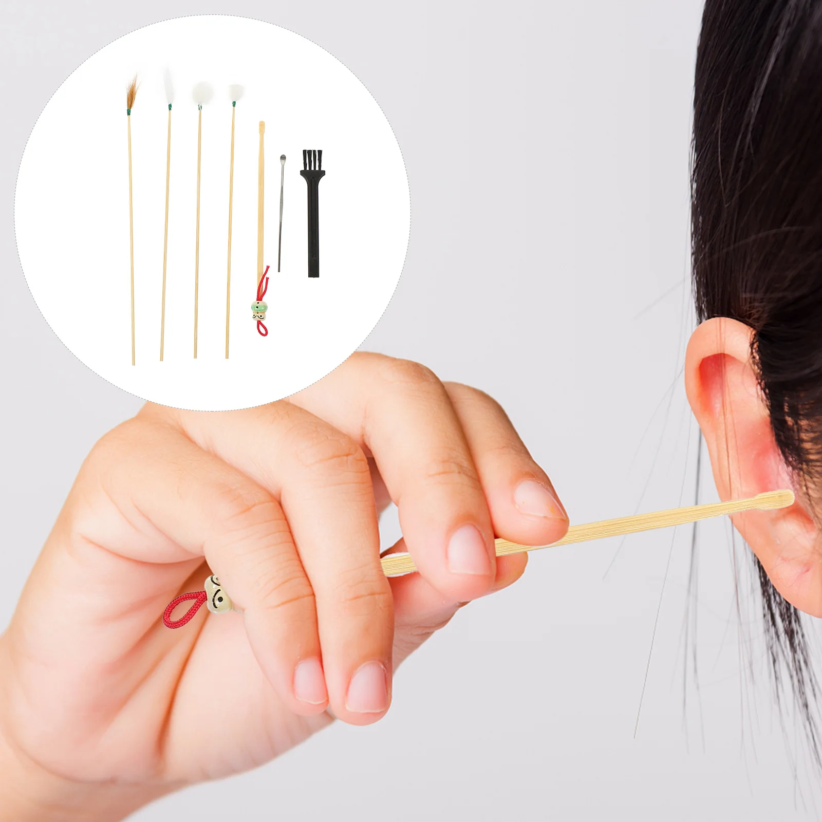 

1 set Ear Cleaning Tools Kit Durable Practical Goose Earwax Removal Picks Safe Comfortable Lightweight Portable Storage