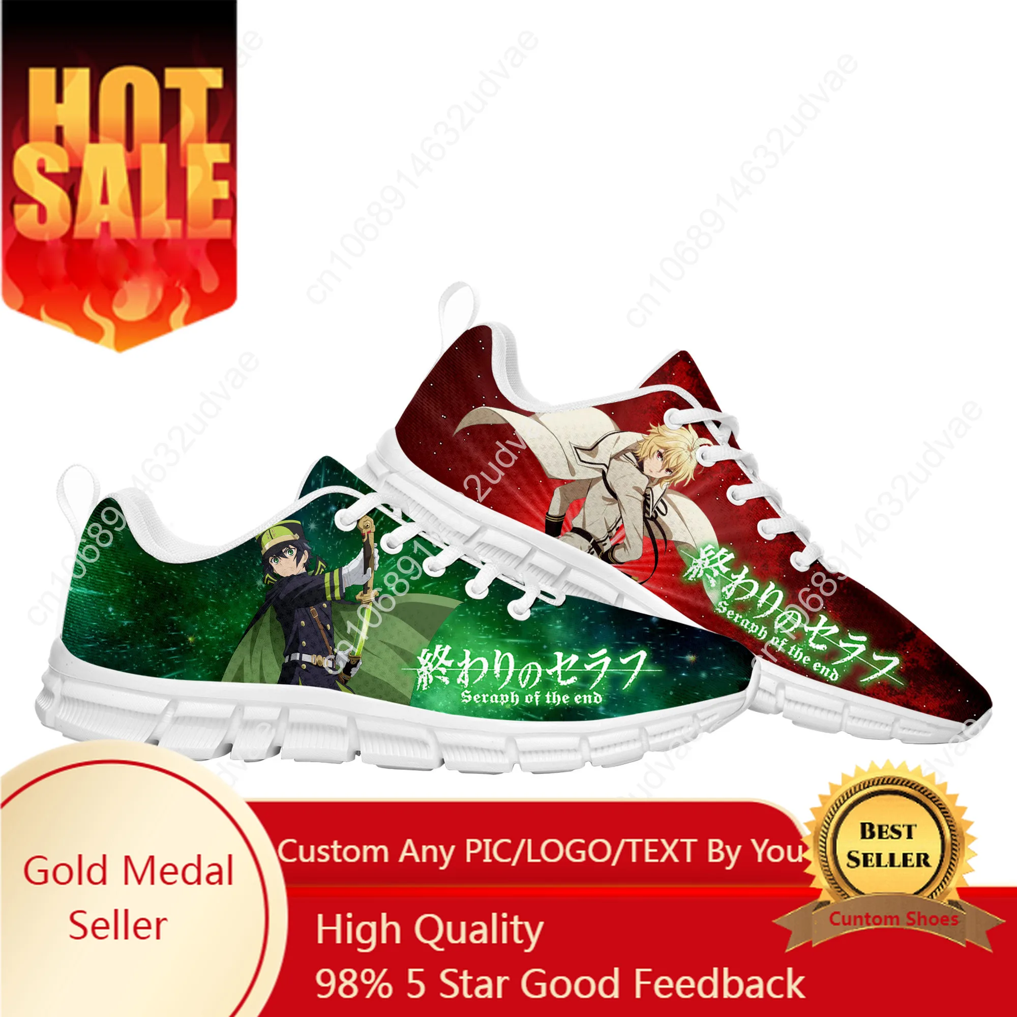 

Seraph of The End Sports Shoes Mens Womens Teenager Customized Sneakers Casual Custom Made Shoe High Quality Couple Shoes
