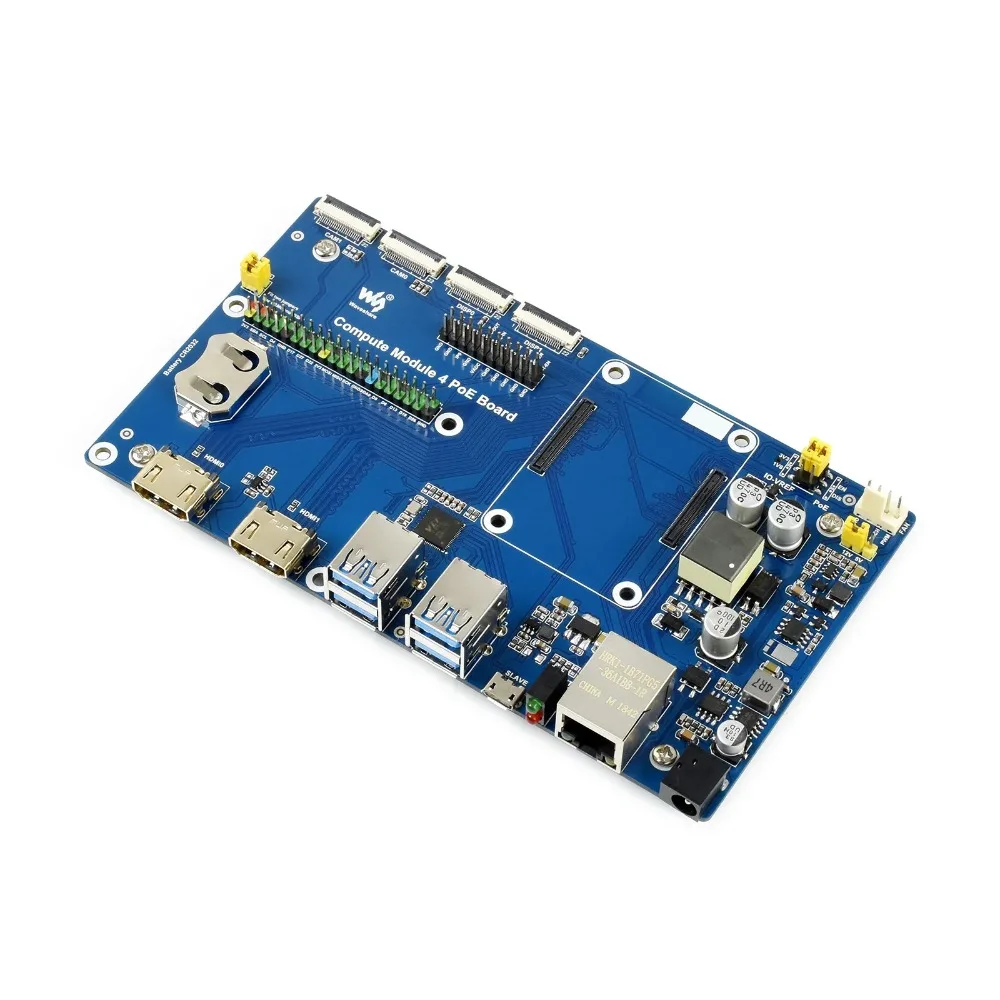 AvaCoreRaspberry Pi Compute Module 4 IO Board With PoE Feature, For All Variants Of CM4, Gigabit Ethernet RJ45 With PoE Support