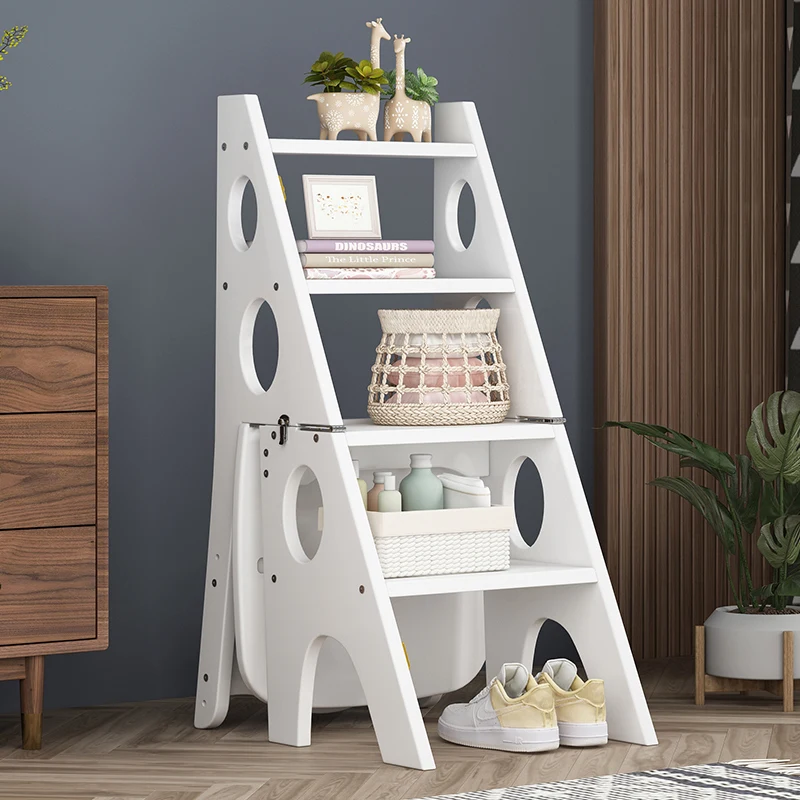 

Household ladder Step stool Four-step insulated ladder Indoor folding staircase Chair Multifunctional Hard decoration